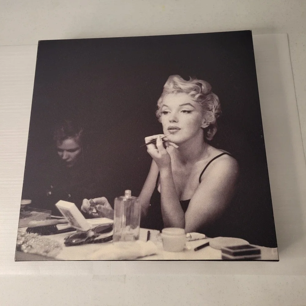 Marilyn Monroe Makeup Table B&W Canvas Wall Art 14x14 Made in Canada Hollywood